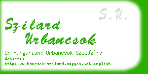 szilard urbancsok business card